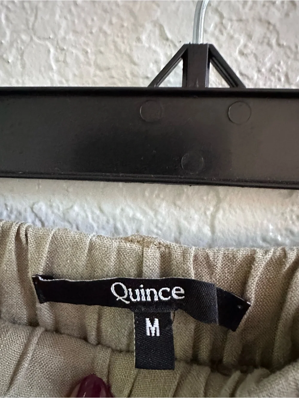 Quince 100% European Linen Pull On Pants Olive Green Elastic Waist Medium